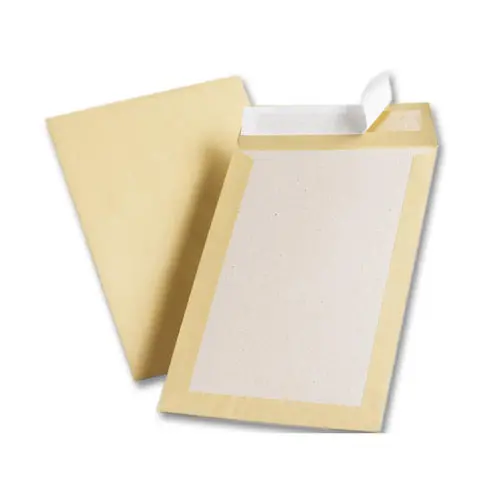 100 Pochettes avec dos renforcé en carton 120g - 229x324mm - papier Kraft brun - GPV