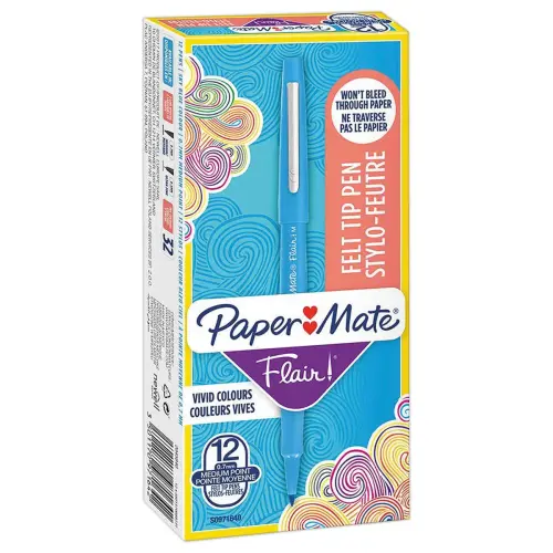 Feutre FLAIR - Écriture moyenne - Bleu turquoise - PAPERMATE