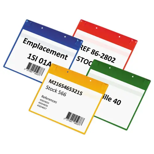 50 Pochettes logistiques magnétiques A4 paysage bleu foncé