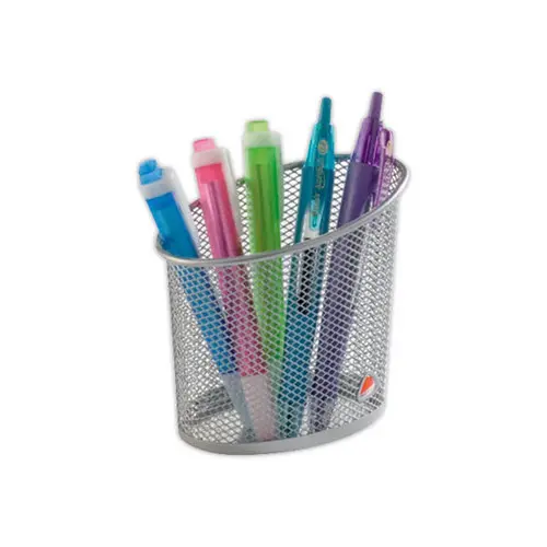 Pot à crayons gris métal - Alba