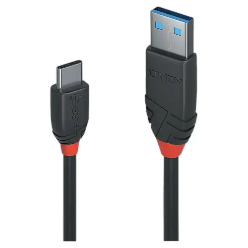 Câble USB Black Line 3.2 - Type A vers C - 10Gbit/s - 1.5m - LINDY