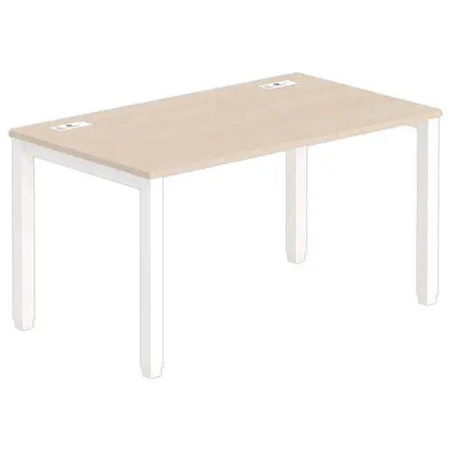 Bureau BRUXELLES 140 x 80 acacia - pieds blancs