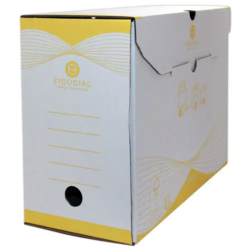 10 Boites à archives Easy Color- Dos 15 cm - Jaune - FIDUCIAL
