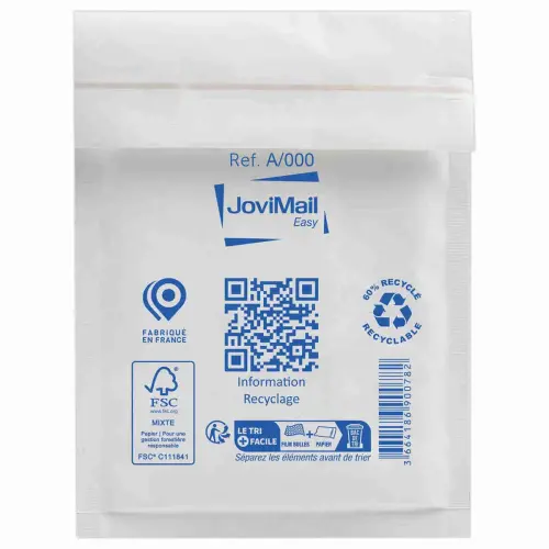 10 Pochettes matelassées Sealed Air - 110 x 160 mm - Blanc - JOVIMAIL