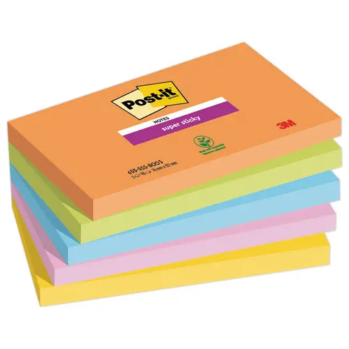 5 Notes Super Sticky Collection Boost - 76 x 127 mm - 90 feuilles - POST IT