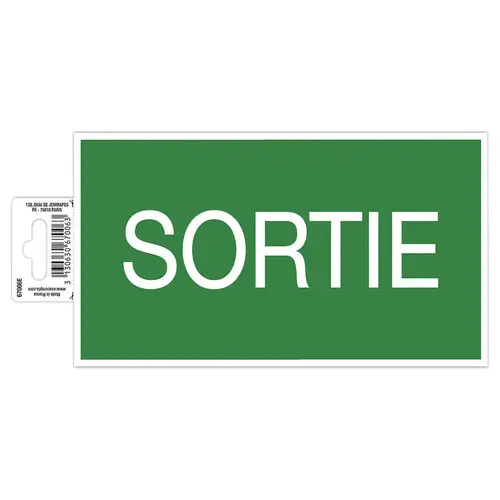Panneau adhésif Sortie 20 cm - Vert