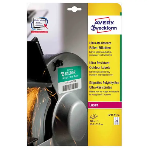 10 Planches d'étiquettes 63,5x33,9 mm 240étiq/boîte