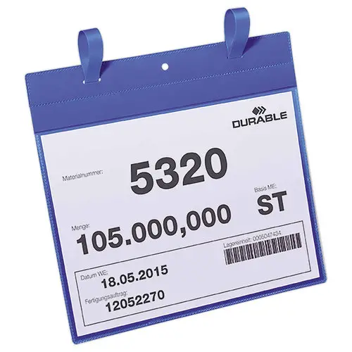 50 Pochettes porte-documents avec lanières et rabat - A4 paysage - Bleu - DURABLE