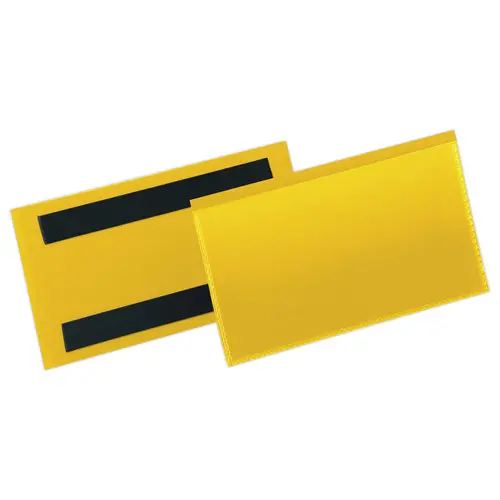 50 Pochettes porte-étiquettes magnétiques - 15 x 6.7 cm - Jaune - DURABLE