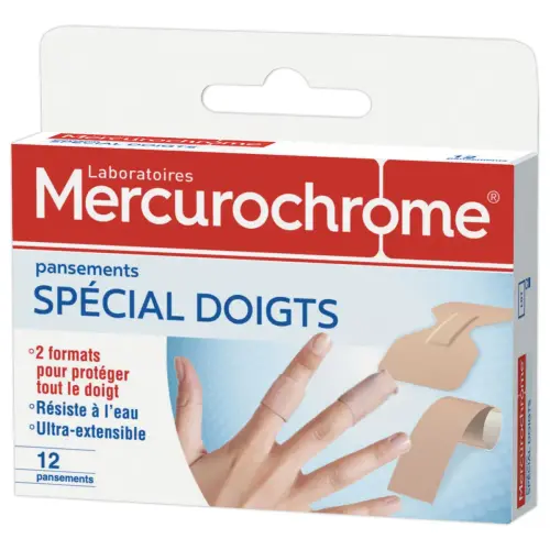 Pansements spécial doigts x12 - Mercurochrome