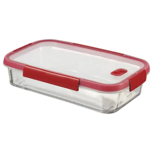 Boîte alimentaire rectangle - Verre - 2.3L - Rouge - CURVER