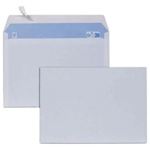 500 enveloppes blanches 162x229 mm 80g bande siliconée