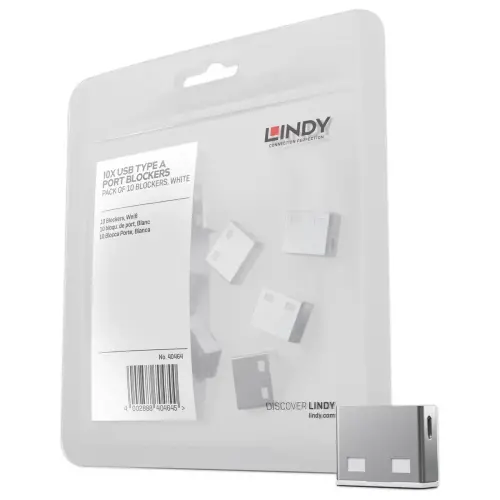 Bloqueurs de port USB Type A sans clé - Blanc - LINDY