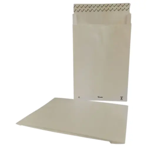 20 Pochettes TYVEK blanc indéchirable 250x330 mm à soufflet 38 mm