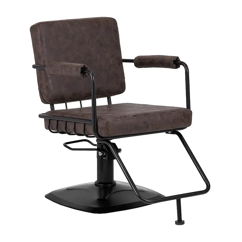 Gabbiano hairdressing chair Katania Loft Old Leather dark brown