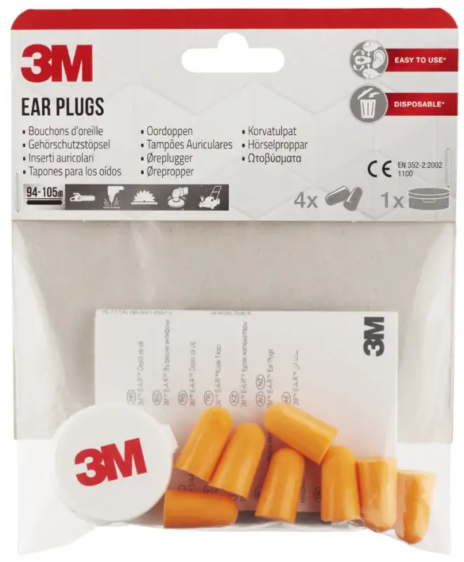 3M bouchons anti-bruit jetables 1100C, dans un sachet,orange