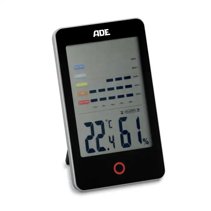 Ade Elektronische Thermometer en Hygrometer met Schimmelalarm zwart