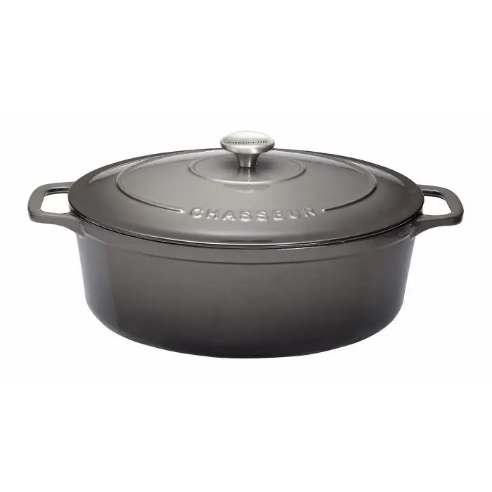 Chasseur Ovale Stoofpan in Geëmailleerd Gietijzer Caviar 4l - 27cm