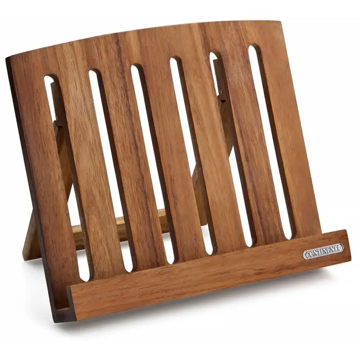 Continenta Boekenstandaard voor Kookboeken of Tablet in Acacia 28x24cm