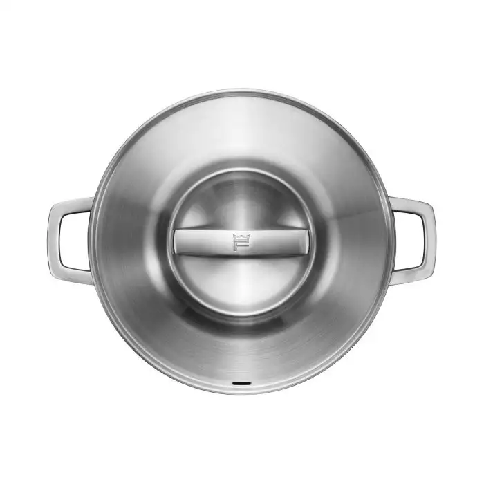 Fiskars Norden Inox Sauteerpan 2 Grepen, Deksel 28cm - 3Ply Alu - Thermium® Antikleef Technologie