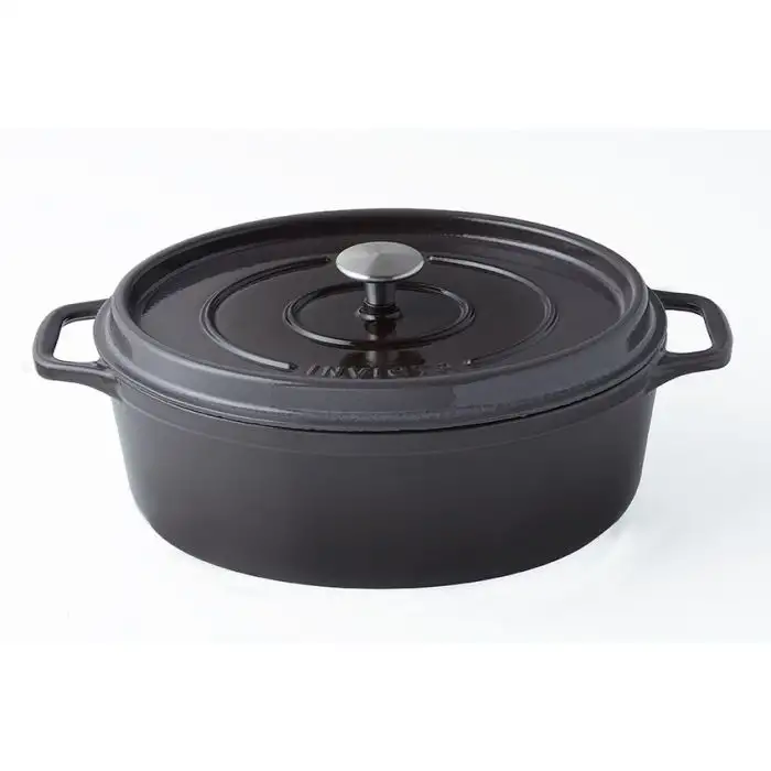 Invicta Ovale Stoofpan in Geëmailleerd Gietijzer Taupe 6l - 31cm