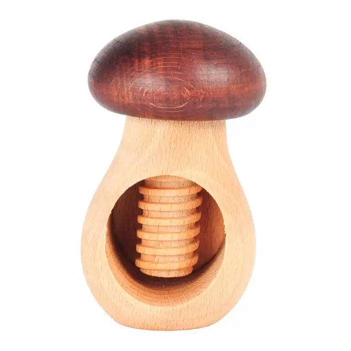Kitchen Tools Houten Notenkraker in Beuk Paddenstoel bruin 10x6cm