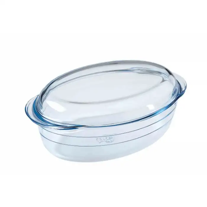 Ôcuisine Ovale Kookpan met Deksel in Borosilicaatglas 4l - 33x20cm