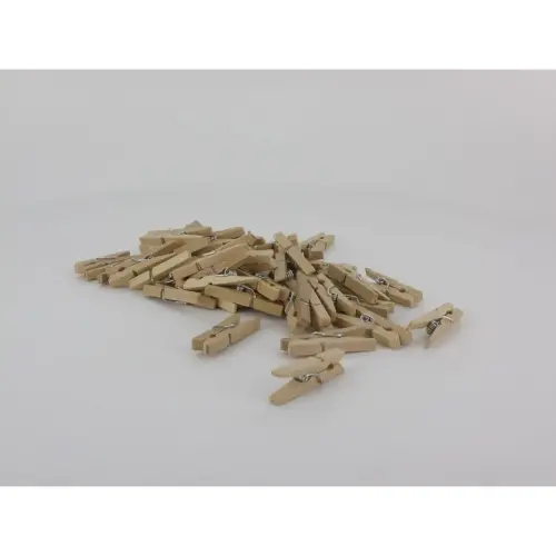 Mini pinceaux à linges en bois brut à décorer