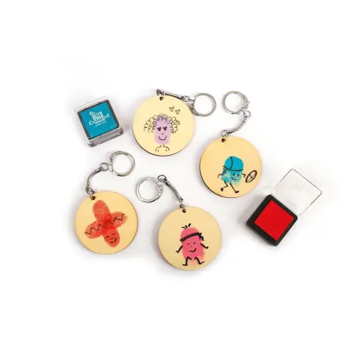 10 Porte-clés en bois - Ronds - GRAINE CREATIVE