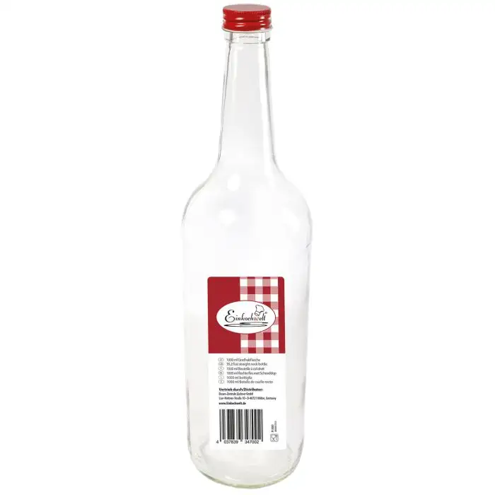 Einkochwelt Glazen Fles met Schroefdop 1l