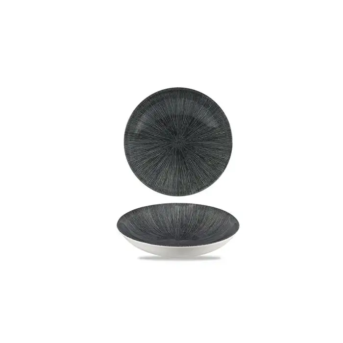 Agano Black Assiette Creuse D24,8cm S12 113.6cl Coupe - Agblevb91