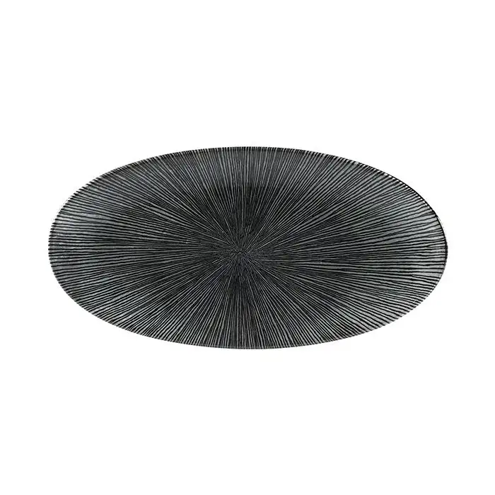 Agano Black Assiette 29,9x15cm Set 12 Ovale - Agblov301