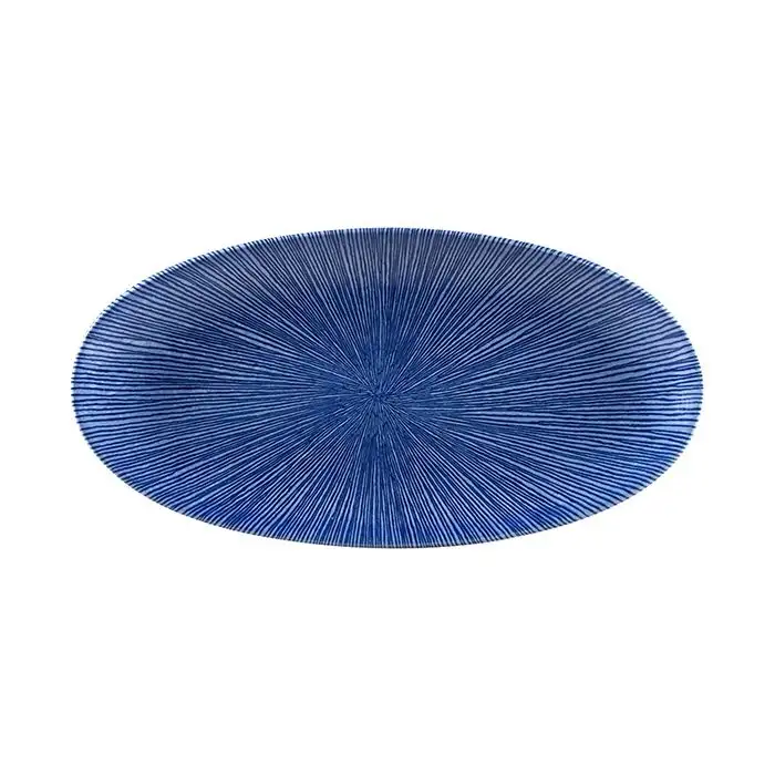 Agano Blue Assiette 29,9x15cm Set 12 Ovale - Stamov351