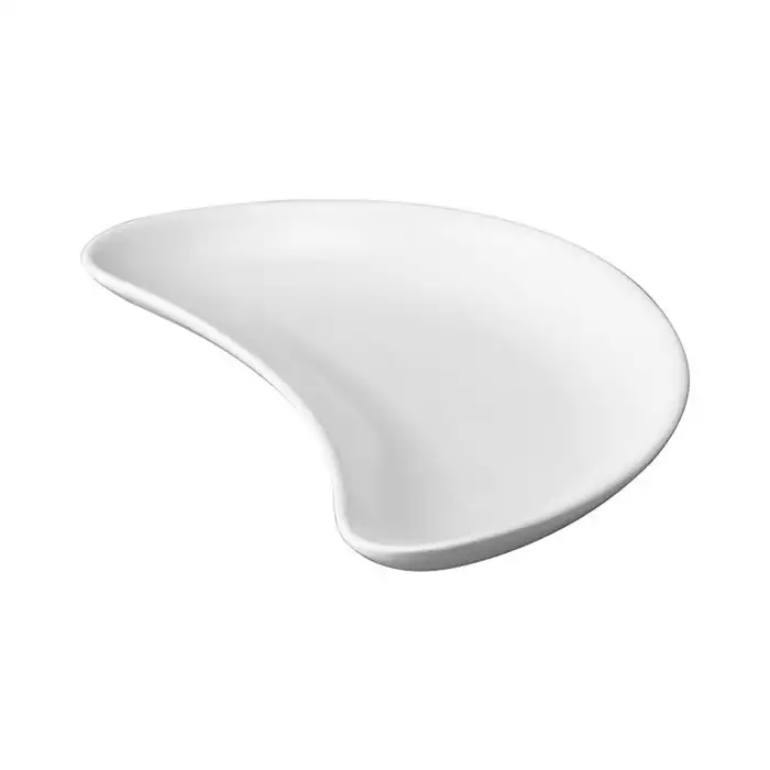 White Assiette D20,3cm Set 12 Forme Demi-lune - Whcr1