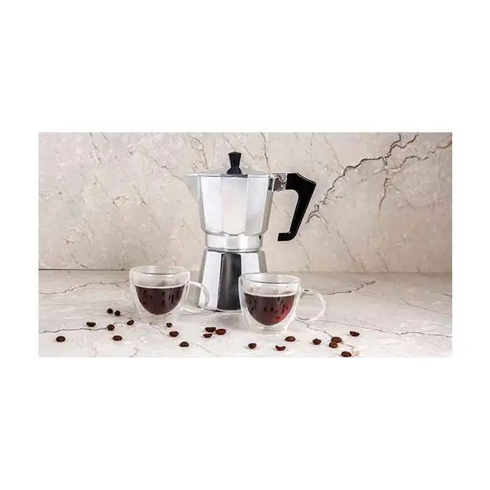 Omagio Steel Cafetiere 6t Set 2 Pcs