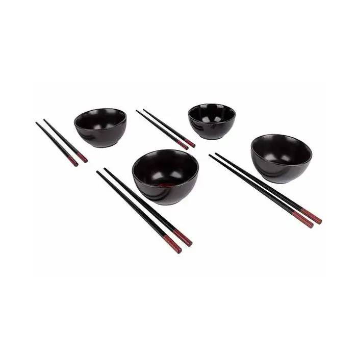 Asian Set 8pcs - 4 Bols D10,5xh5,5cm Incl. Chopsticks