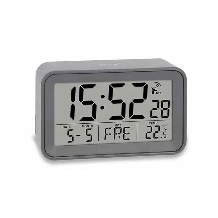 RÉveil Digitale Gris Radio PilotÉe - Incl. 2xaa