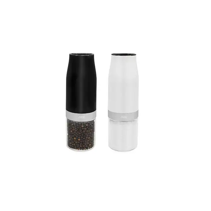 Moulin Poivre-sel Électrique Set2 Noir-blanc D6xh18,3cm - Incl. Batteries