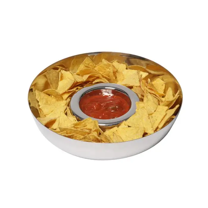 Assiette Chip Et Dip Inox D28cm
