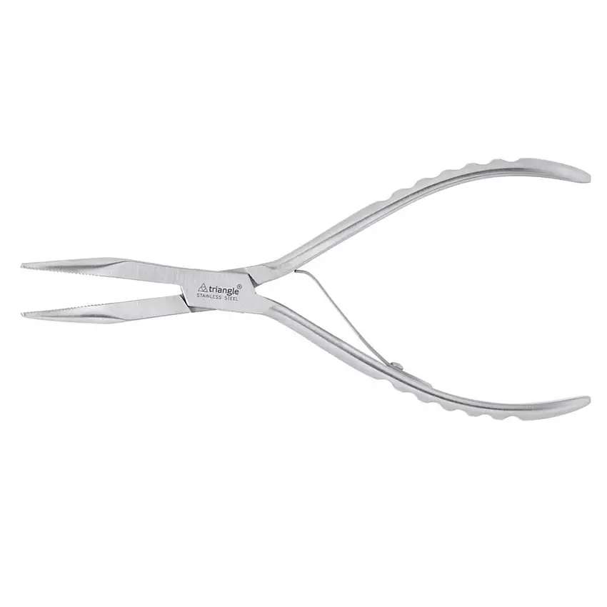 Pince à désarêter coudée 20 cm inox