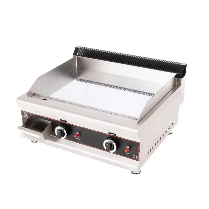 Plaque à snacker 650 mm chromé à gaz 2 brûleurs