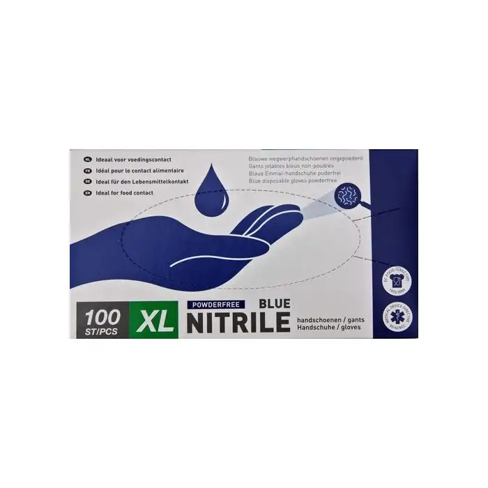Gants Nitril Bleu Non-poudrÉs 3,5 Gr 100 Pcs Extra Large Flipper